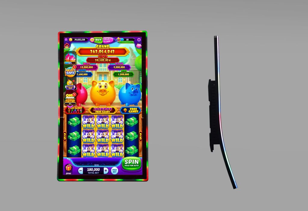 Portrait slot machine display - delivered example