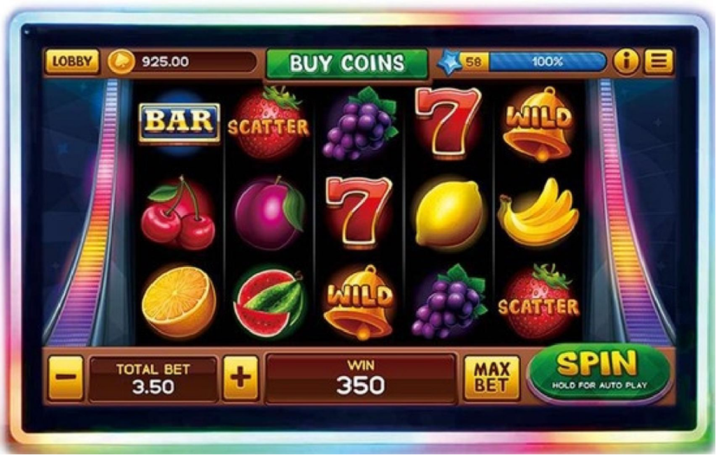 Slot game displayed on a gaming screen