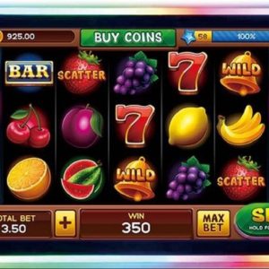 Slot game on gaming screen (application)